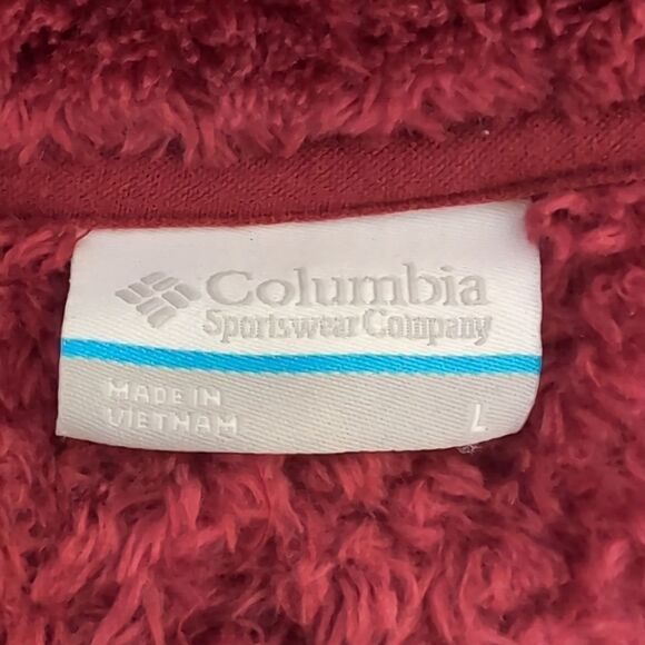 Columbia Large Maroon Sherpa Full Zip Fleece Coat - Picture 9 of 10